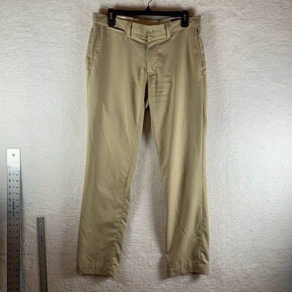 Polo Ralph Lauren Pants Men's 32x32 Beige Flat Front Slim Fit Performance 7814‎ - Picture 1 of 9